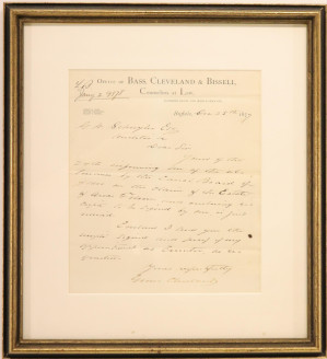 Image for Lot Grover Cleveland, Letter dated 1877