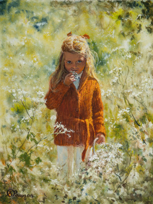 Image for Lot Stephen Pearson - Girl In Flower Field
