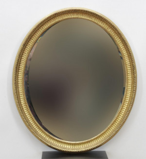 Image for Lot Victorian Giltwood Oval Mirror