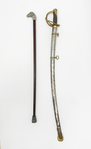 Image for Lot Confederate Cavalry Sword and a Walking Stick