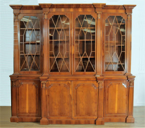 Image for Lot Georgian Style Yew Wood English Breakfront