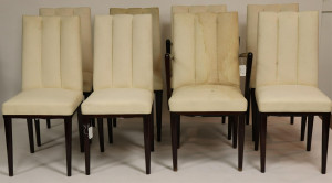 Image for Lot Set of 8 Art Deco Stained Beechwood Dining Chairs