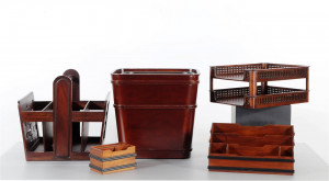 Image for Lot Wooden Office Desk Accessories