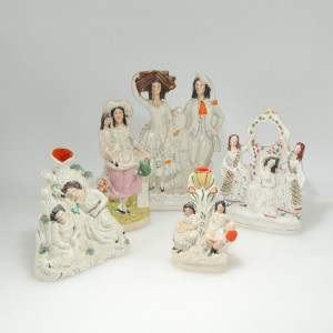 Image for Lot Group of 5 Staffordshire Figures