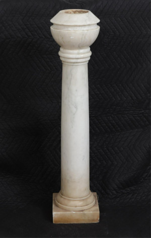 Image for Lot Classical Style White Marble Pedestal, 19th C.