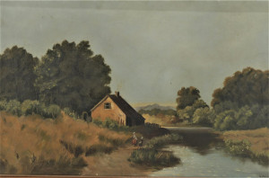 Image for Lot John Mather - Cottage by Stream - O/C