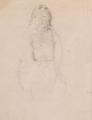 Image for Lot Clara Klinghoffer - Untitled (Young girl seated)