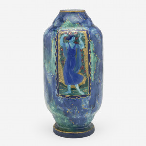 Image for Lot Ceramic Art Nouveau Vase with Gold Lustre