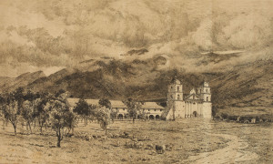Image for Lot Peter Moran - Santa Barbara Mission Founded 1786