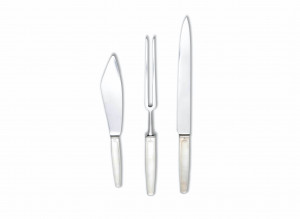 Image for Lot Tias Eckhoff for Georg Jensen Silversmithy - Cypress Carving Set and Cake Knife