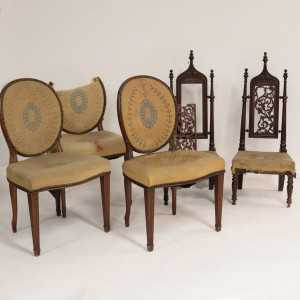 Image for Lot 5 Side Chairs with Needlwork Upholstery