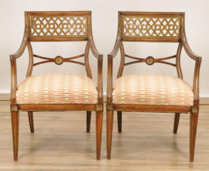 Image for Lot Pr Italian NeoClassical Style Open Armchairs