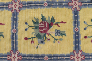 Image for Lot Dhurri Rug, Yellow Ground and Floral Designs