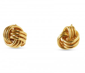 Image for Lot Pair of 14k Yellow Gold Knot Earrings