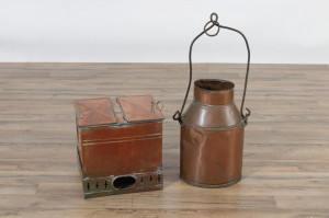 Image for Lot Copper Warmer & Milk Can