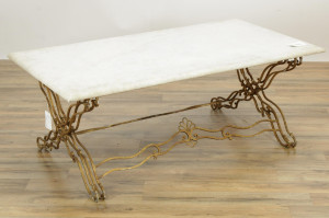 Image for Lot Rococo Style Gold Painted Metal Coffee Table