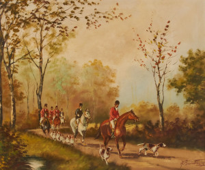 Image for Lot Artist Unknown - Untitled (Hunting scene)