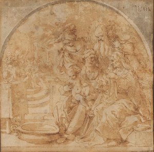 Image for Lot Guido Reni (attributed) - Study (Baptism scene)