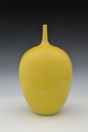 Image for Lot Cliff Lee - Imperial yellow teardrop vase