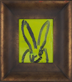 Image for Lot Hunt Slonem - Untitled (Green Rabbit)