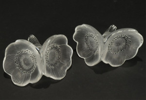Image for Lot Pair of Lalique Double Anemone Stoppers