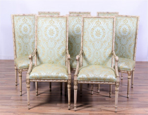 Image for Lot 8 Louis XVI Style White Painted Dining Chairs