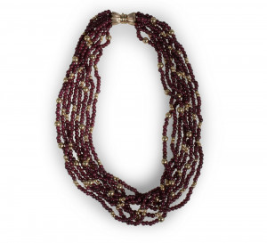 Image for Lot Garnet & Gold Beaded Necklace