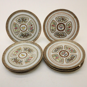 Image for Lot 12 Chinese Famille Rose Dinner Plates, 19th C.