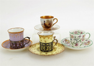 Image for Lot Four Sets of Porcelain Demitasse Cups & Saucers