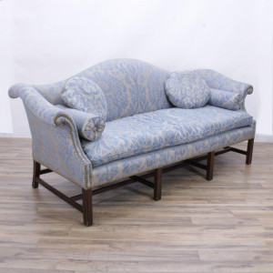 Image for Lot George III Style Mahogany Sofa, Fortuny Uphl.