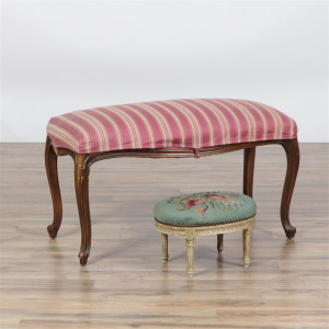Image for Lot Louis XV Style Banquette & Footstool