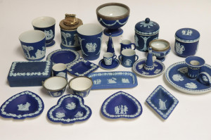 Image for Lot Approx. 25 Wedgwood Blue Jasper Dip Smalls