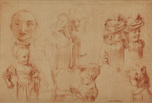 Image for Lot Jean-Antoine Watteau (attributed) - Portrait Studies