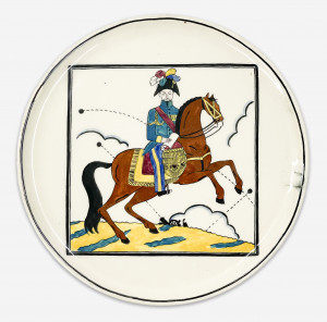 Image for Lot Lallemant Plate with General on Horse