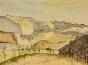 Image for Lot Charles Ephraim Burchfield (attrib) - Untitled (Hillside landscape)