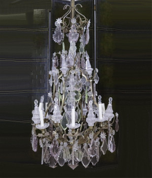 Image for Lot Louis XV Style Colored Glass 12-Light Chandelier