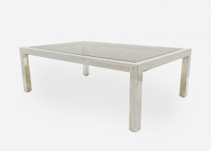 Image for Lot Chrome and Smoked Glass Coffee Table