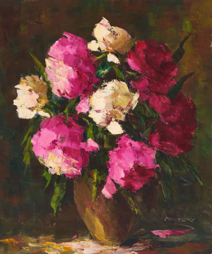 Image for Lot István Megyery - Peonies in Pink &amp; White