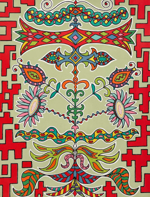 Image for Lot Édouard Dermit - Flowers on Pattern