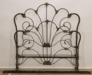 Image for Lot Victorian Cast and Wrought Iron Bed 19th C