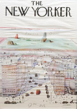 Image for Lot Vintage Steinberg for The New Yorker Poster