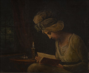 Image for Lot Artist Unknown - Untitled (Reading by candlelight)