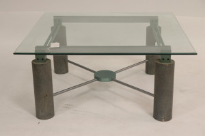 Image for Lot Dakota Jackson Style Aluminum Faux Granite Table
