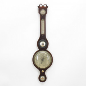Image for Lot Regency Style Inlaid Mahogany Barometer, 19th C.
