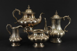 Image for Lot English Sterling Silver Coffee & Tea Service