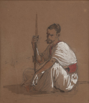 Image for Lot Artist Unknown - Untitled (Seated man)