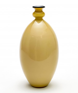 Image for Lot Italian Murano Amber Incamiciato Glass Vase