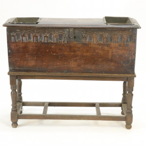 Image for Lot Continental Baroque Style Coffer on Stand