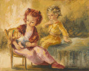 Image for Lot Montserrat Barta - Children with Doll