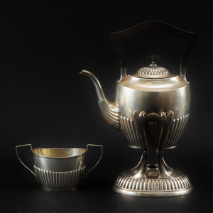 Image for Lot Sterling Silver Tea Kettle on Stand